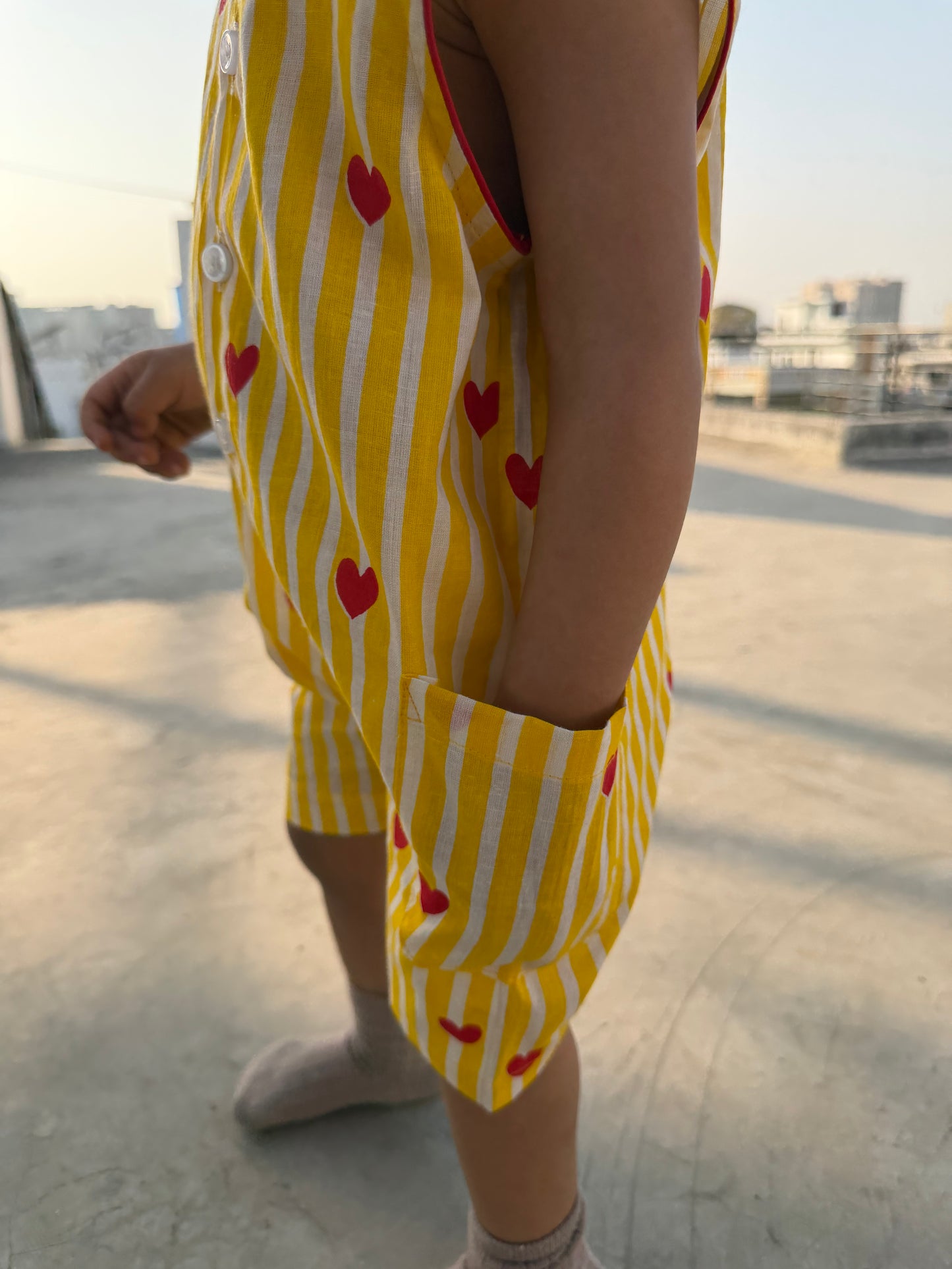 Yellow Striped Romper