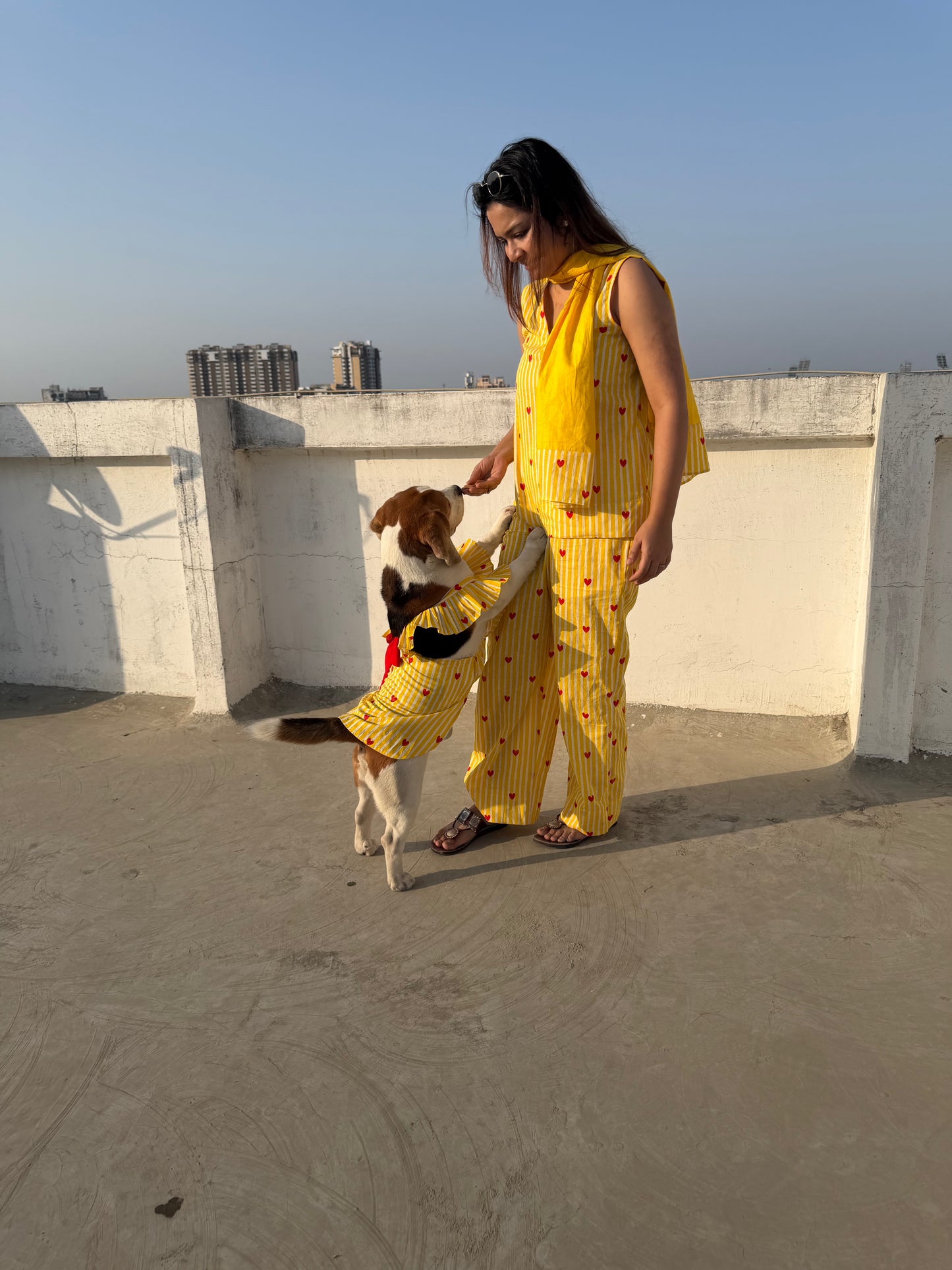 Yellow Striped Twinning set