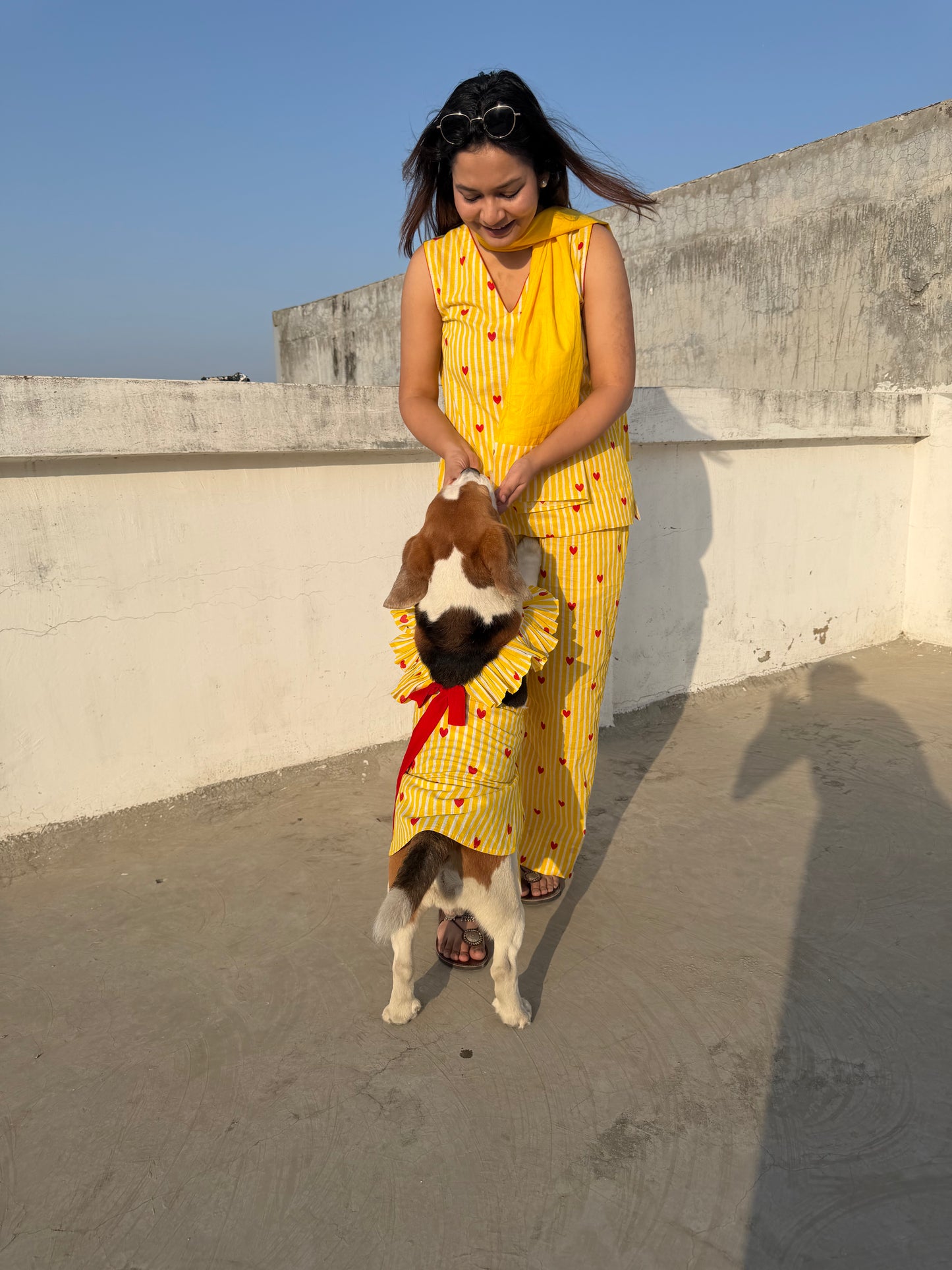 Yellow Striped Twinning set