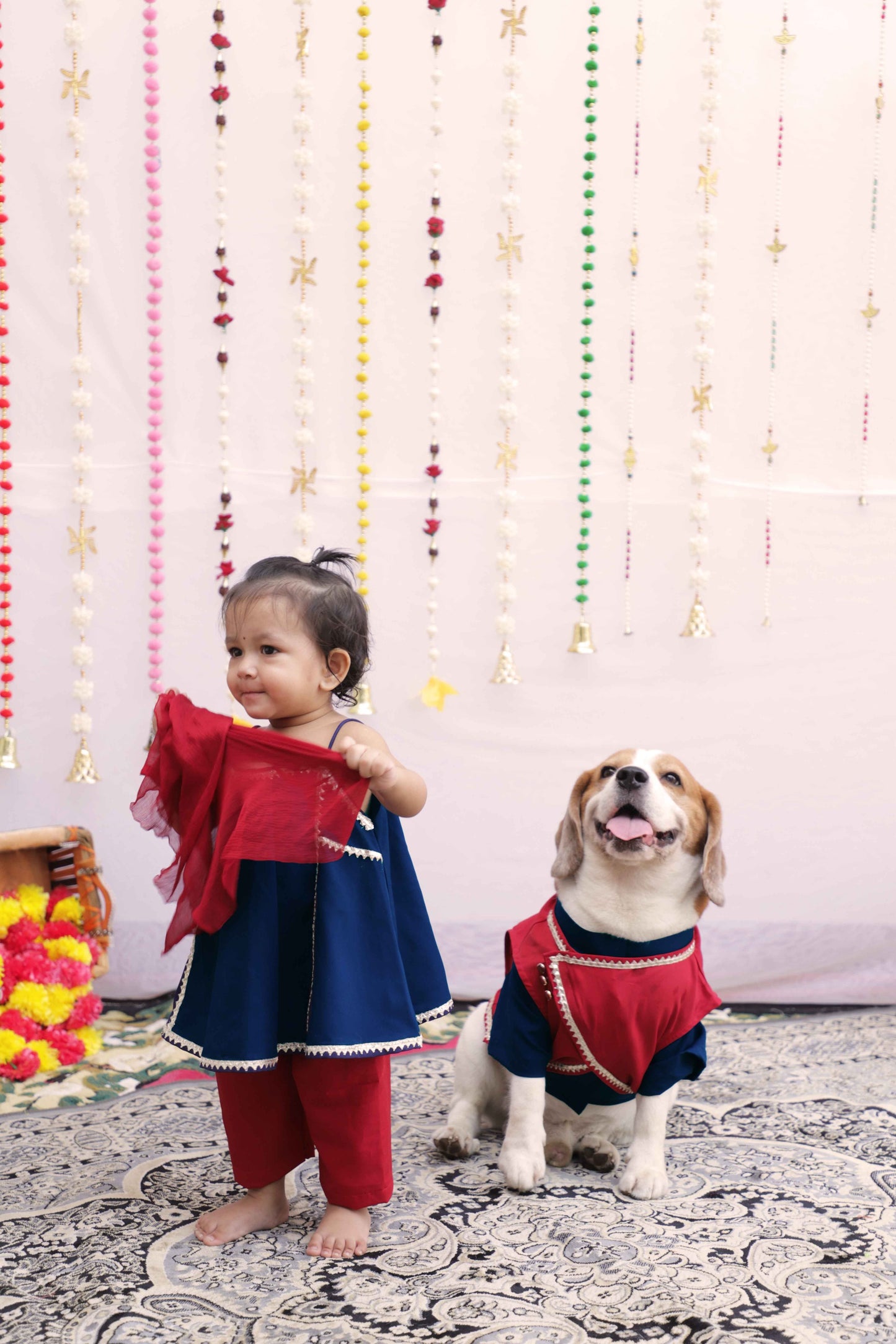 Navy Blue Kurta Twinning set