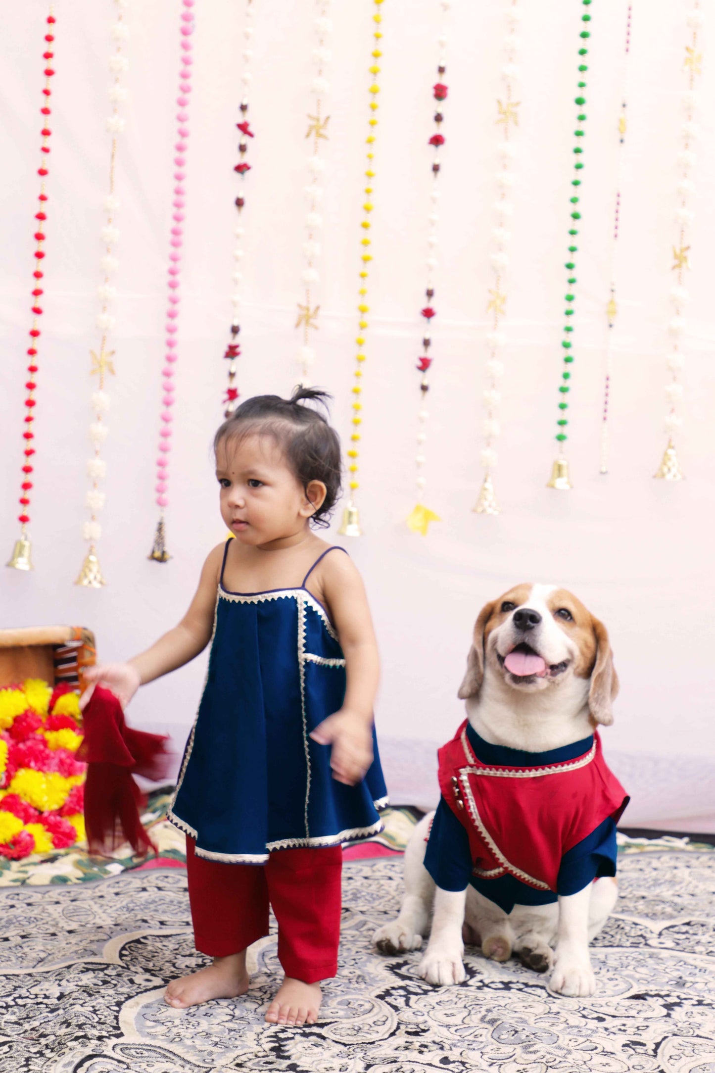 Navy Blue Kurta Twinning set