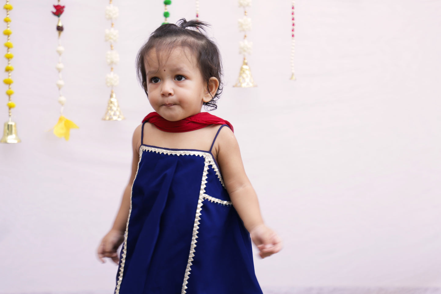 Navy Blue Noodle Strap Kurta set