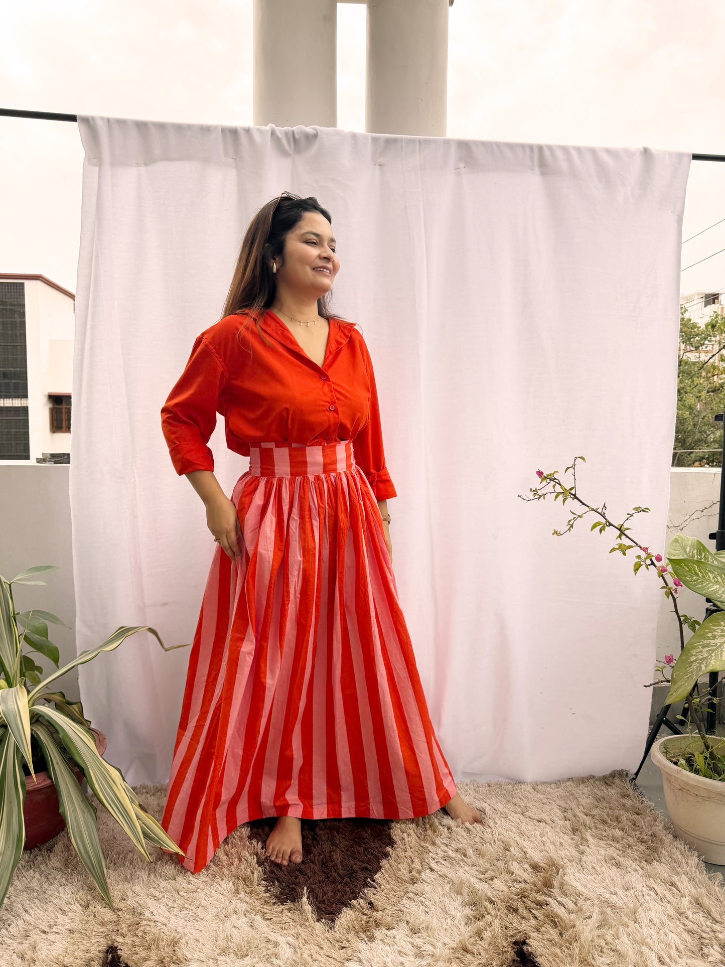 Orange Skirt Co-ord Twinning Set