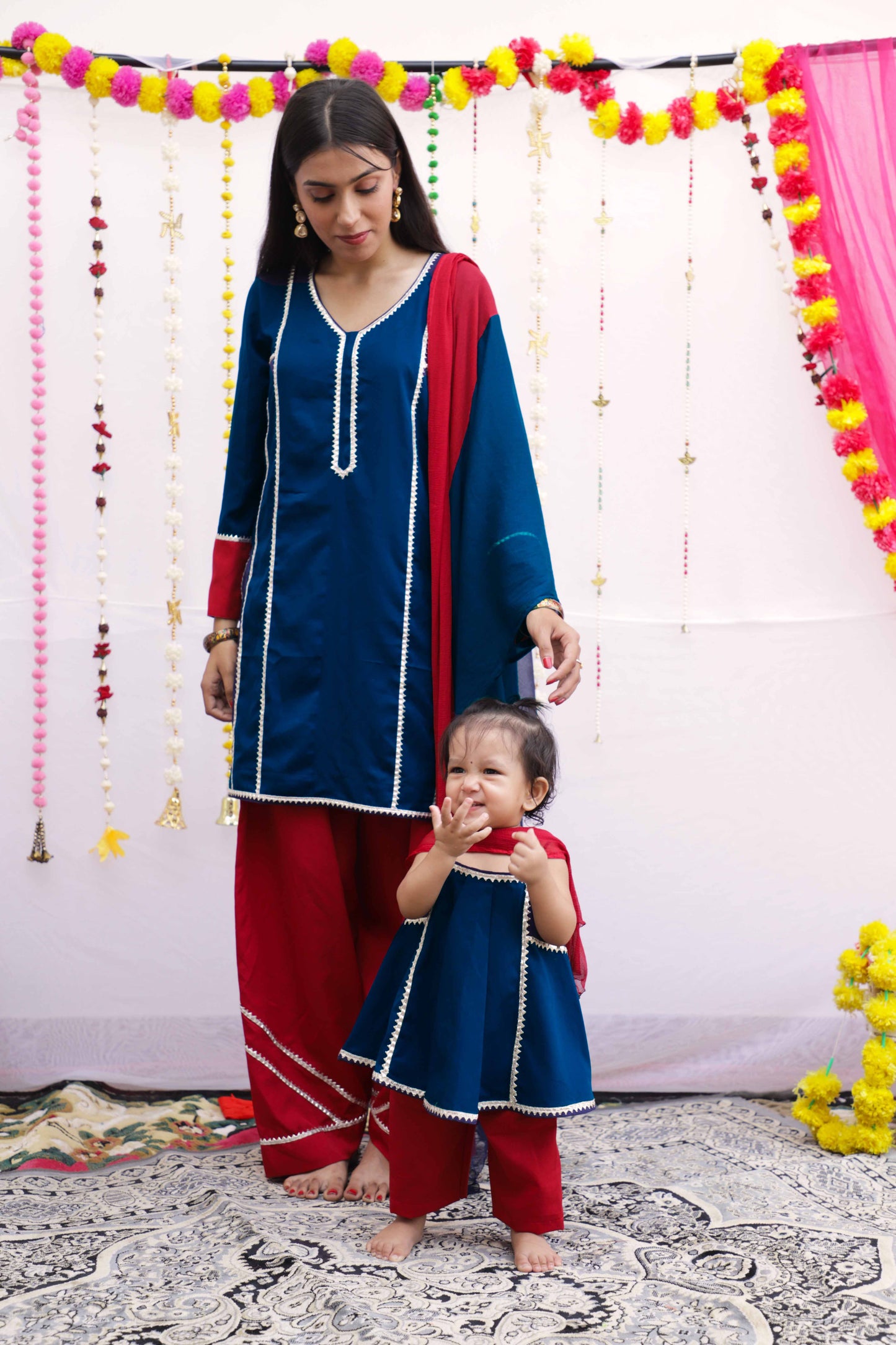 Navy Blue Kurta Twinning set