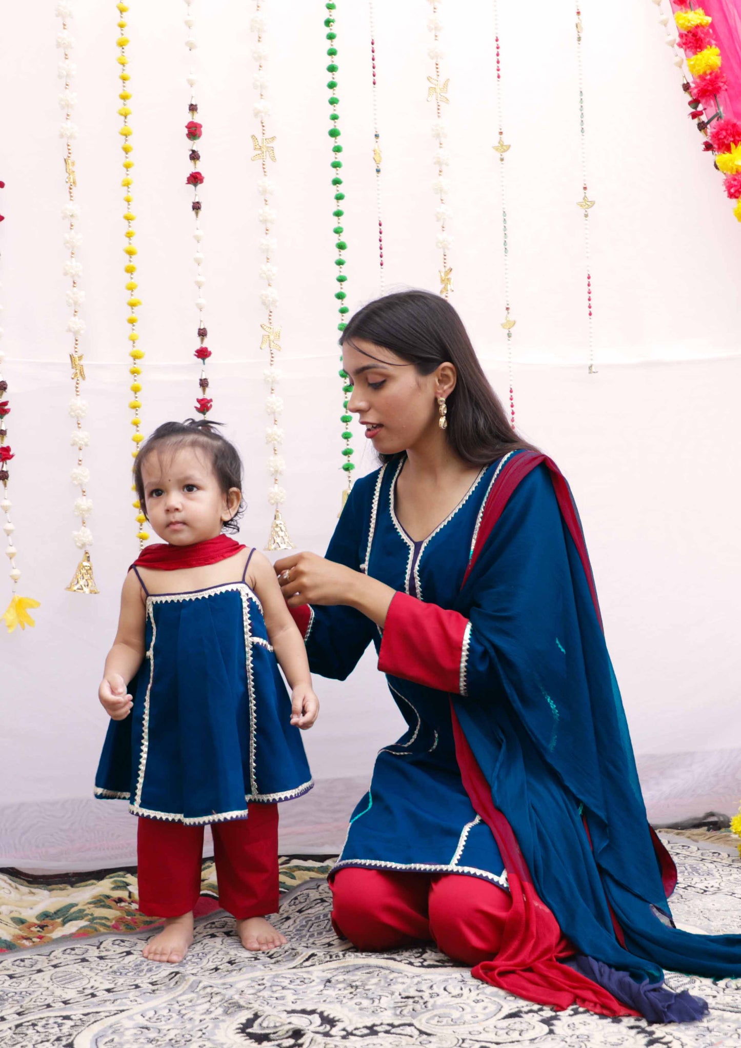 Navy Blue Kurta Twinning set