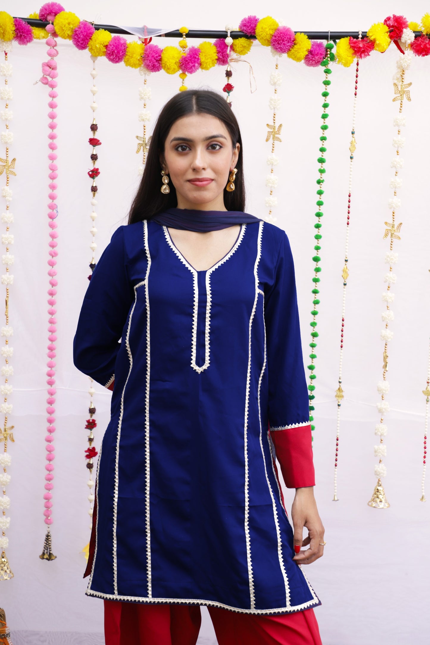 Navy Blue Farshi Salwar Suit set