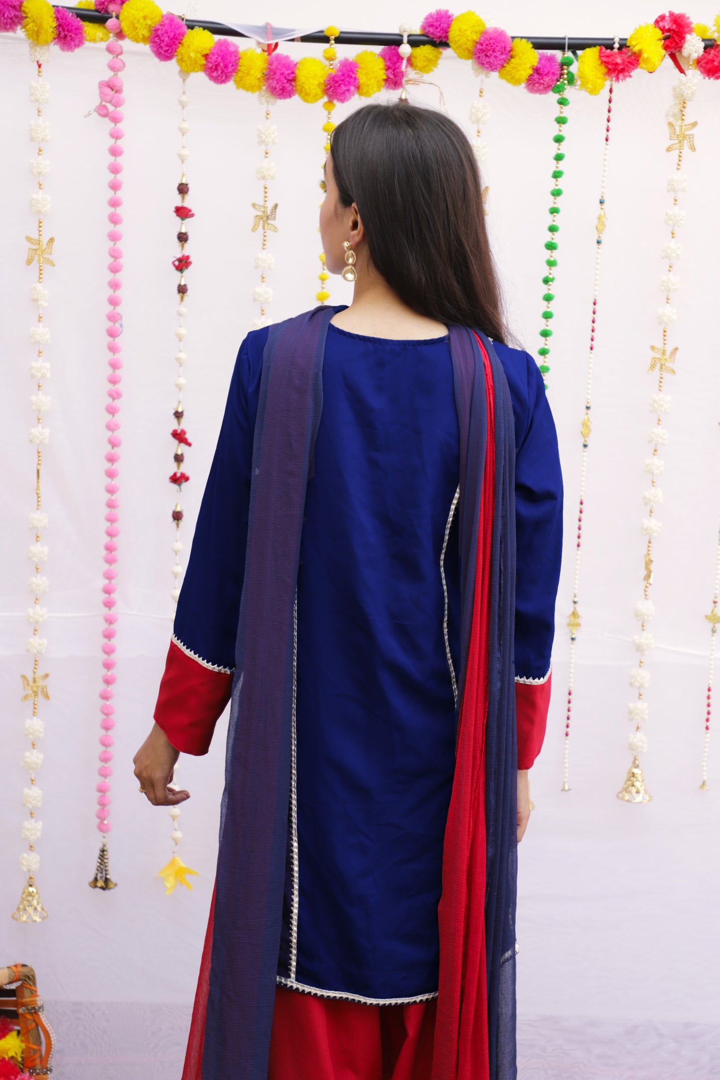 Navy Blue Farshi Salwar Suit set