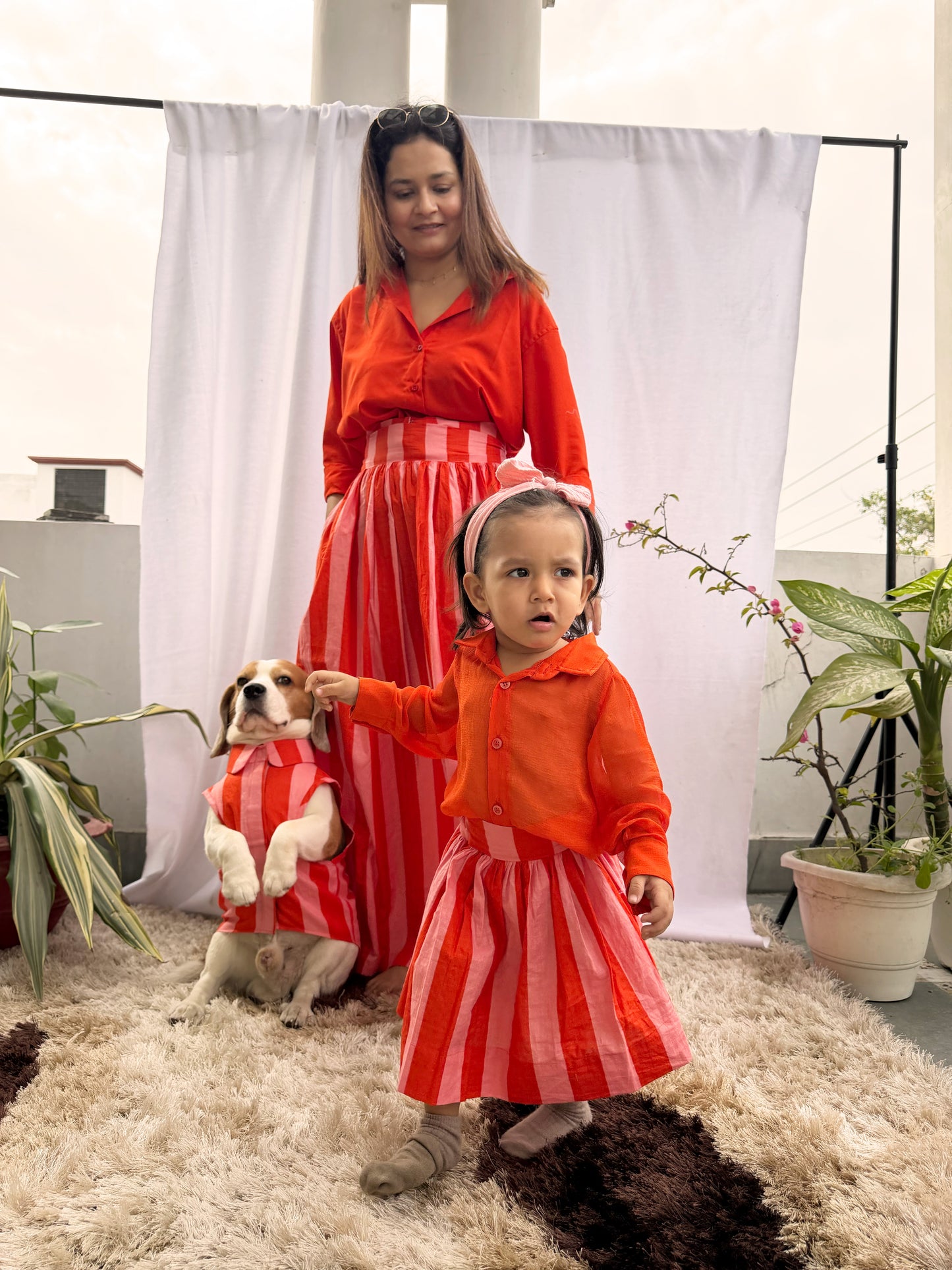 Orange Stripped Twinning set