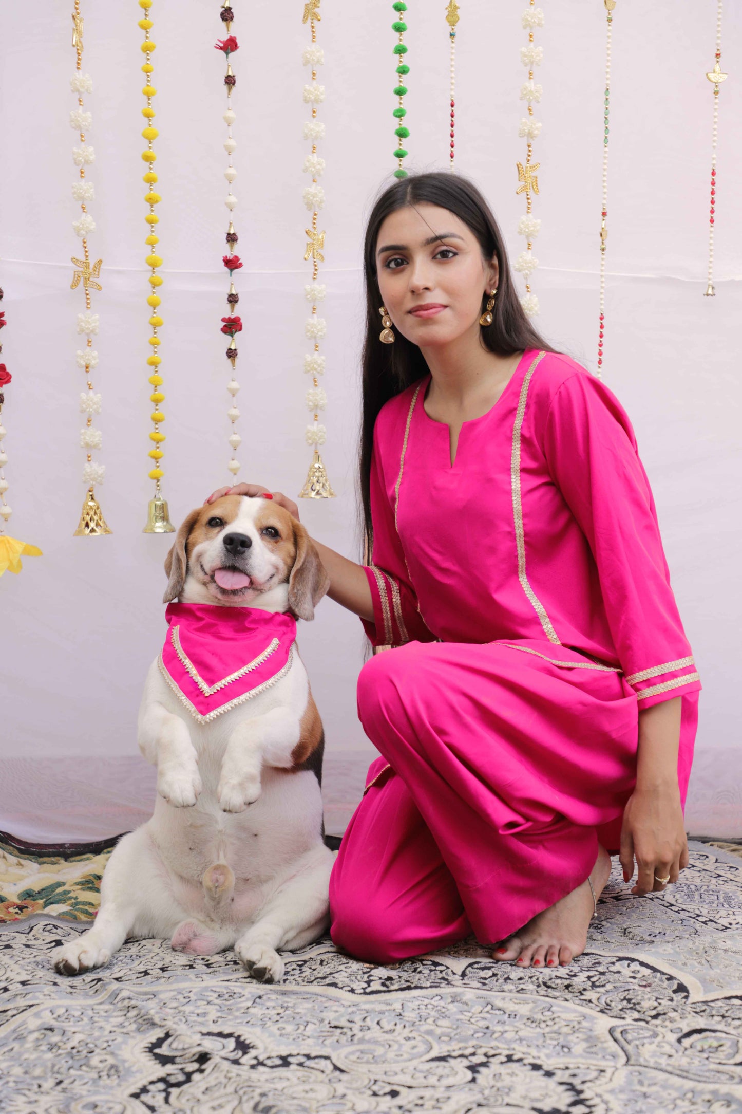 Pink Farshi Salwar Twinning Set