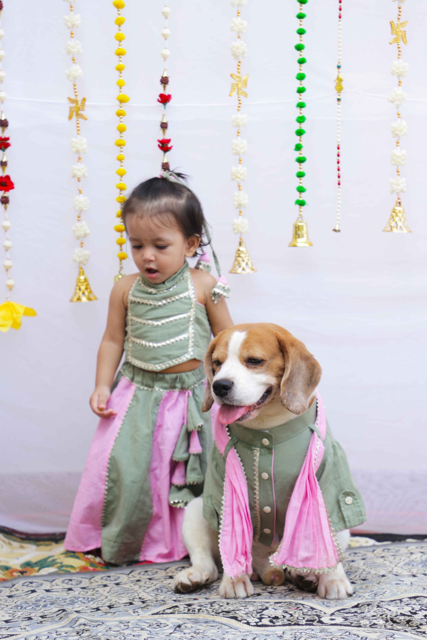 Pista Pink Kurta Twinning set