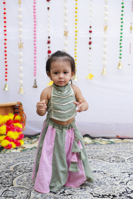 Pista-Pink Lehenga Set