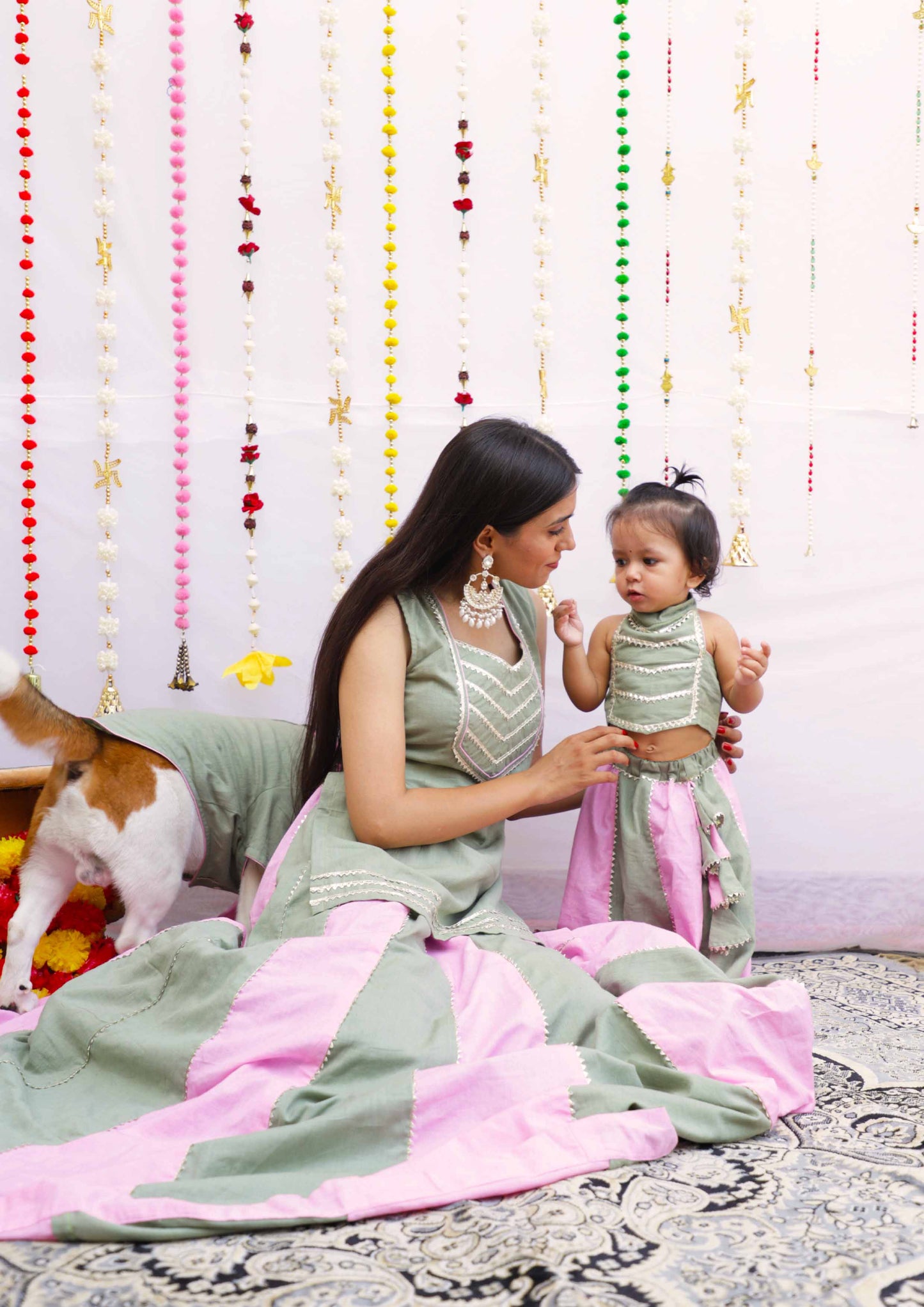 Pista-Pink Lehenga Twinning set