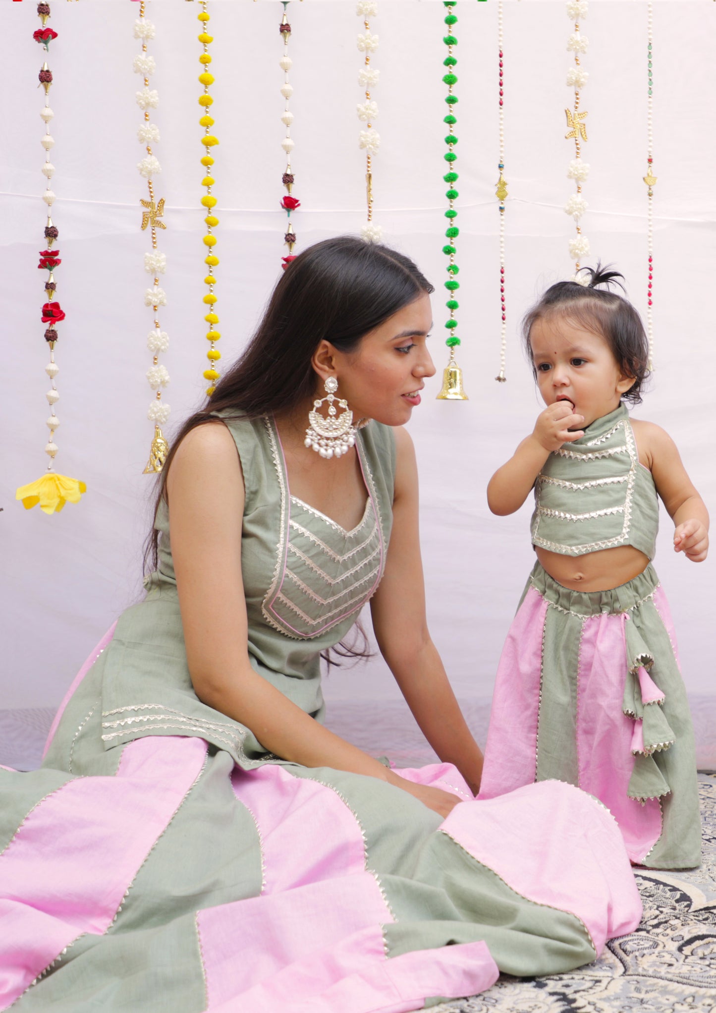 Pista-Pink Lehenga Twinning set