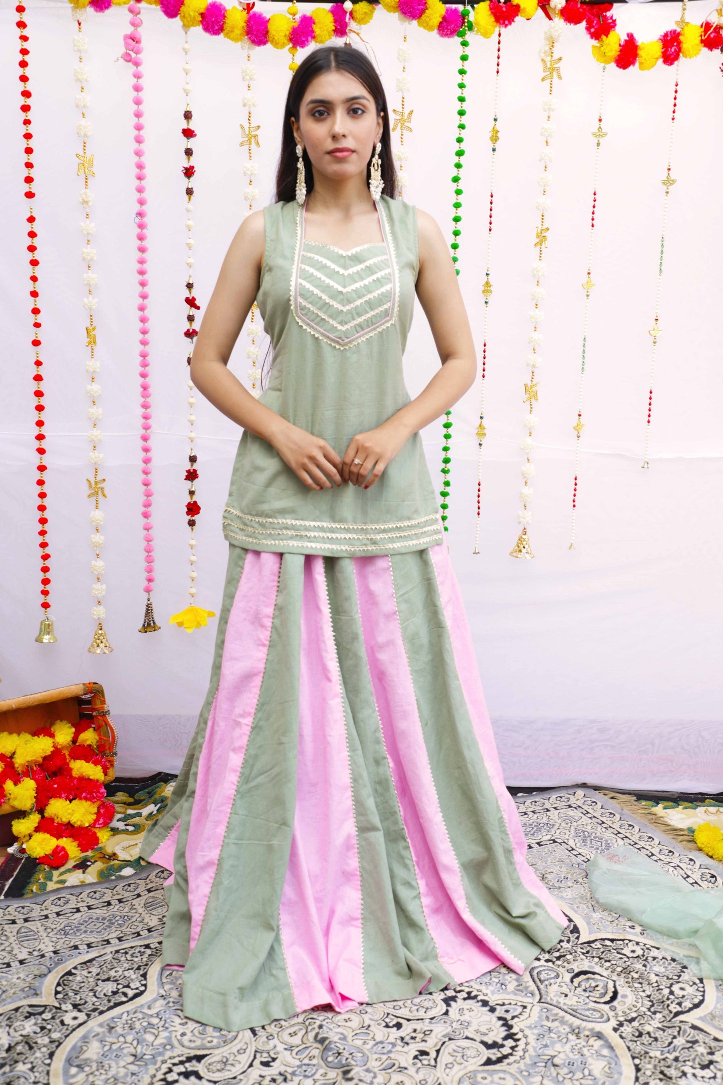 Pista-Pink Lehenga Set