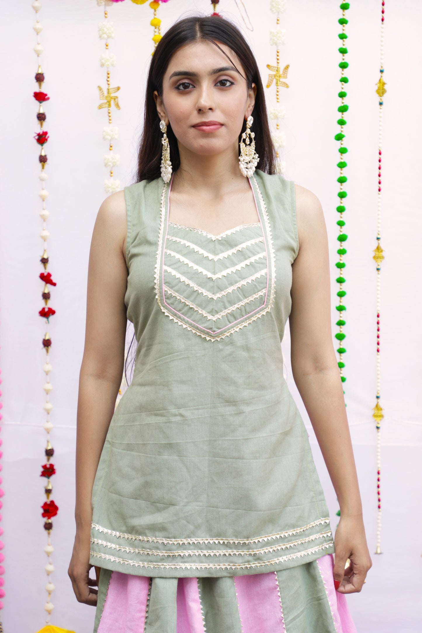 Pista-Pink Lehenga Set