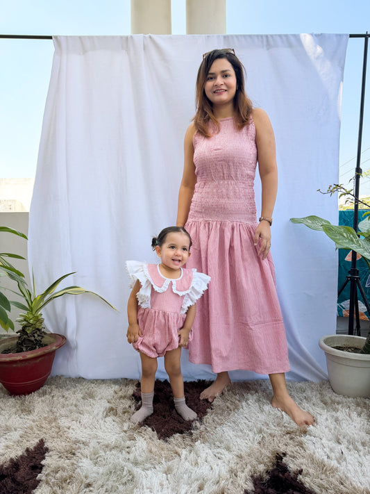 Red Gingham Dress Twinning Set