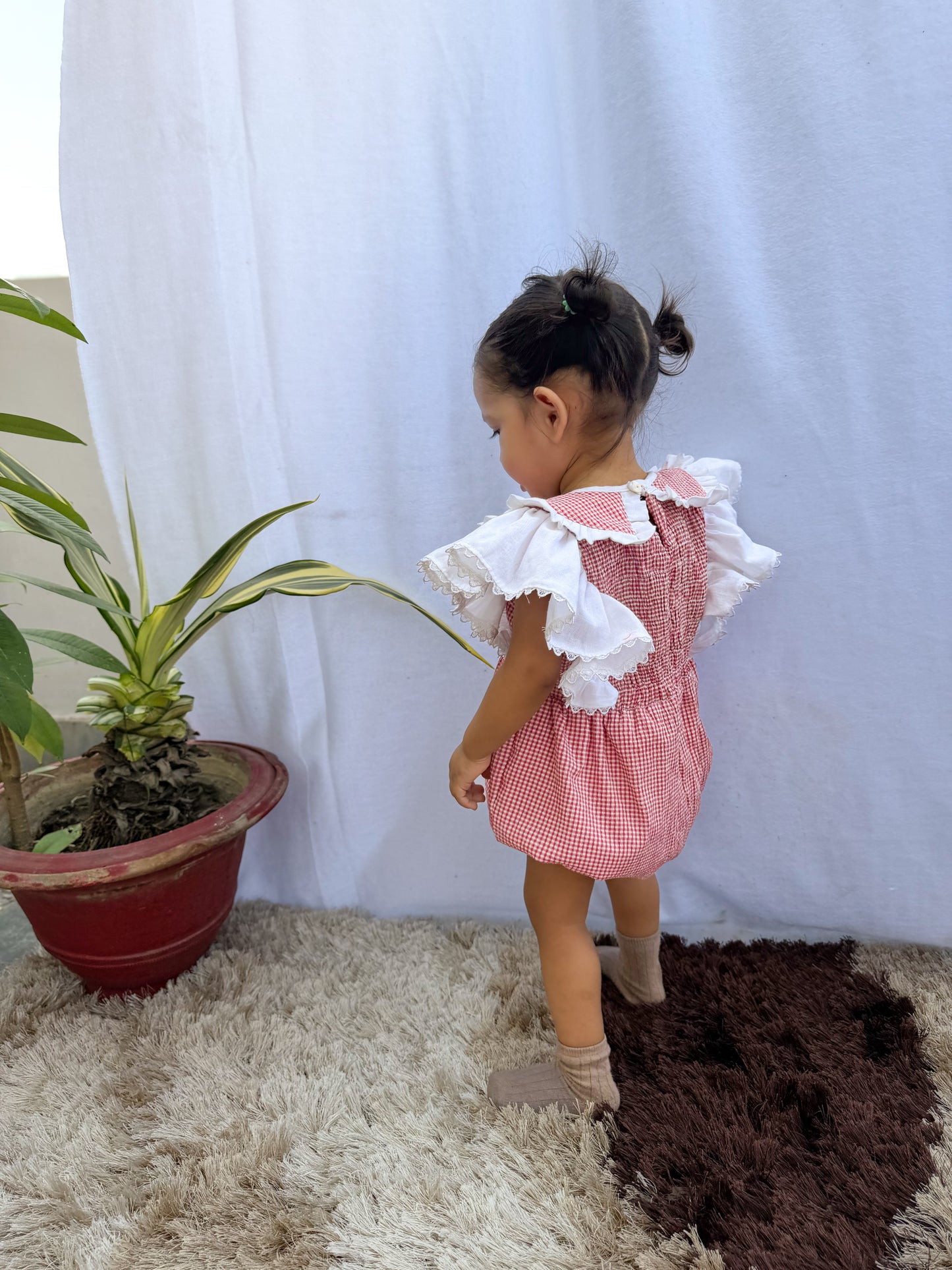 Red Gingham Romper
