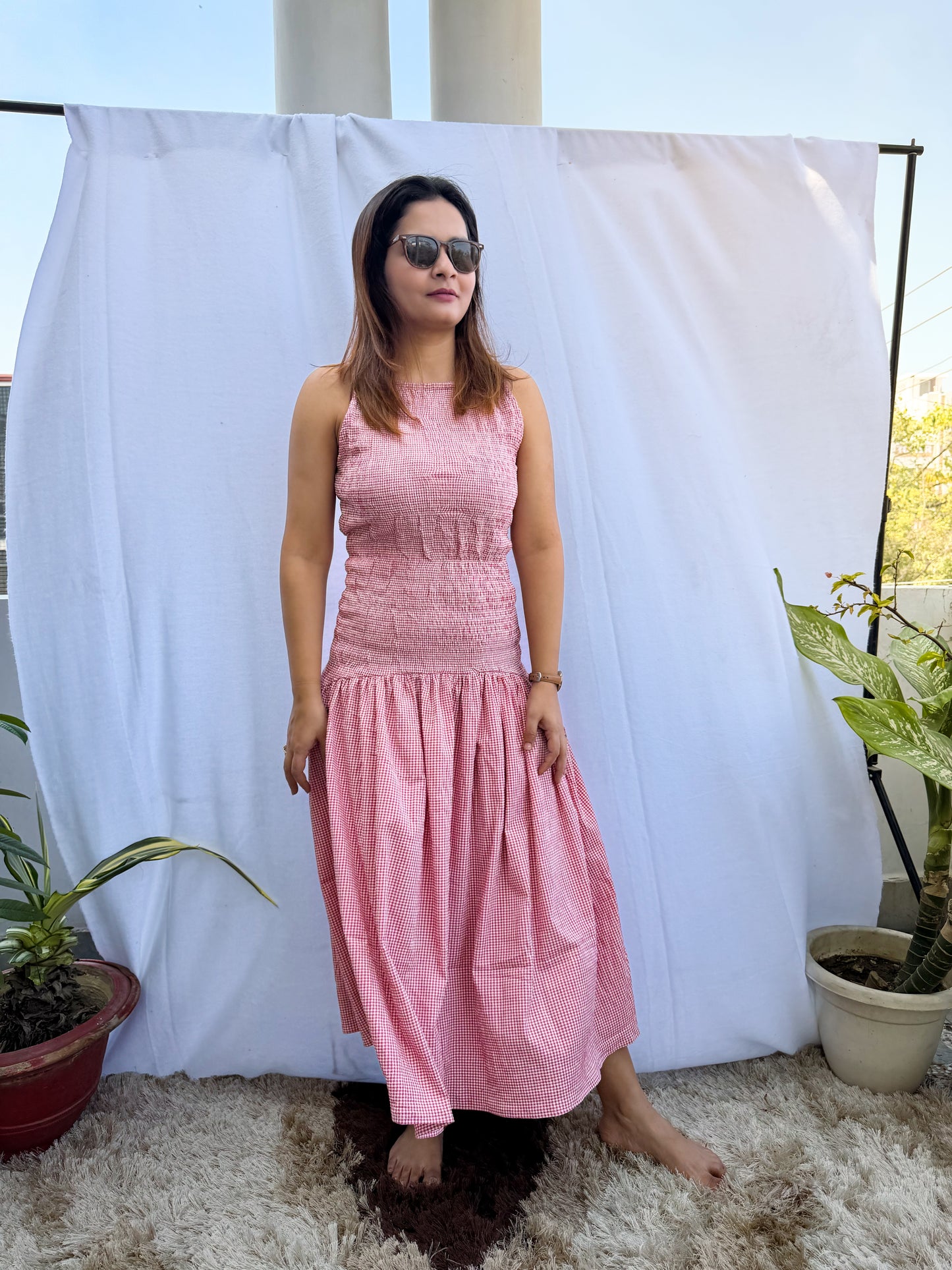Red Ruched Dress