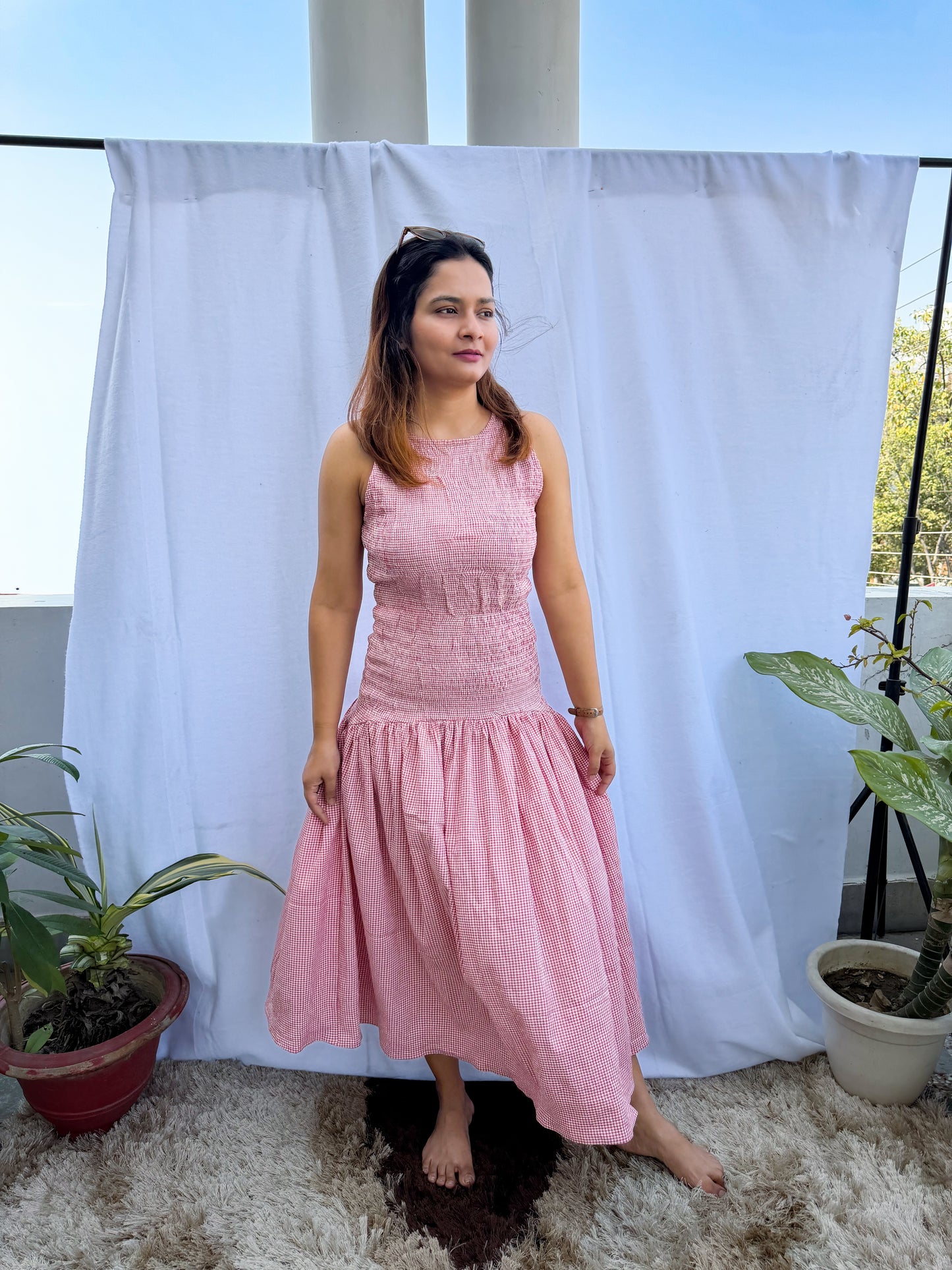 Red Ruched Dress