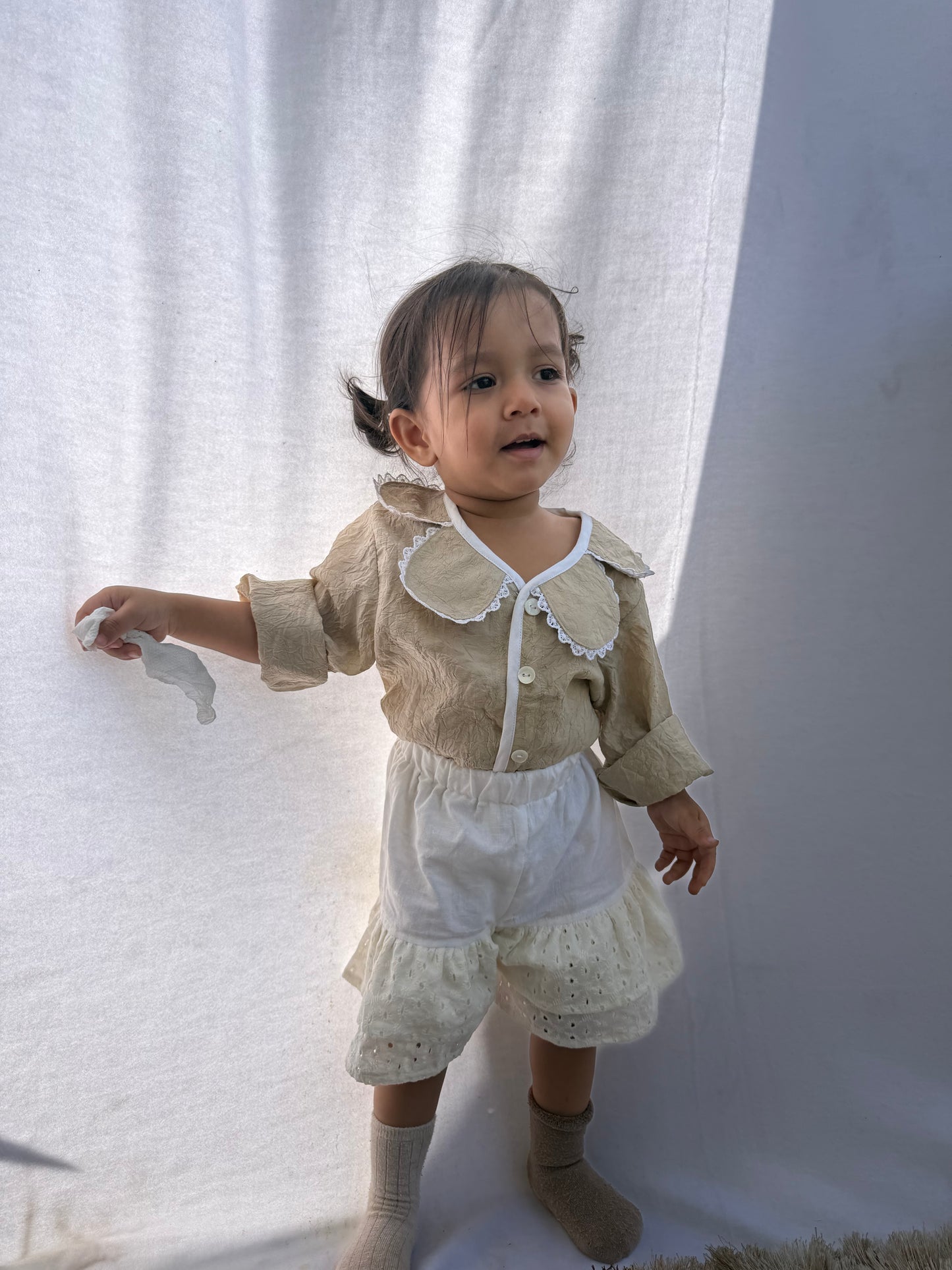 Beige Scalp Shirt Co-ord Set