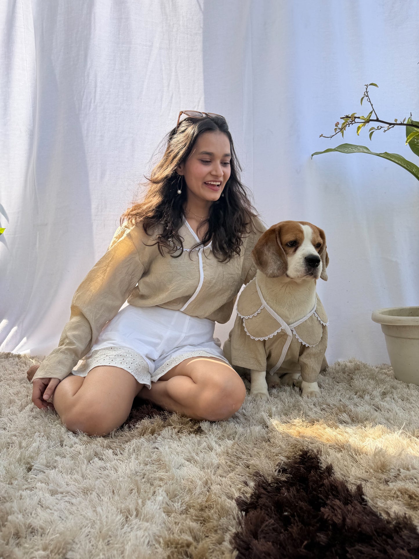Beige Crushed Twinning Set