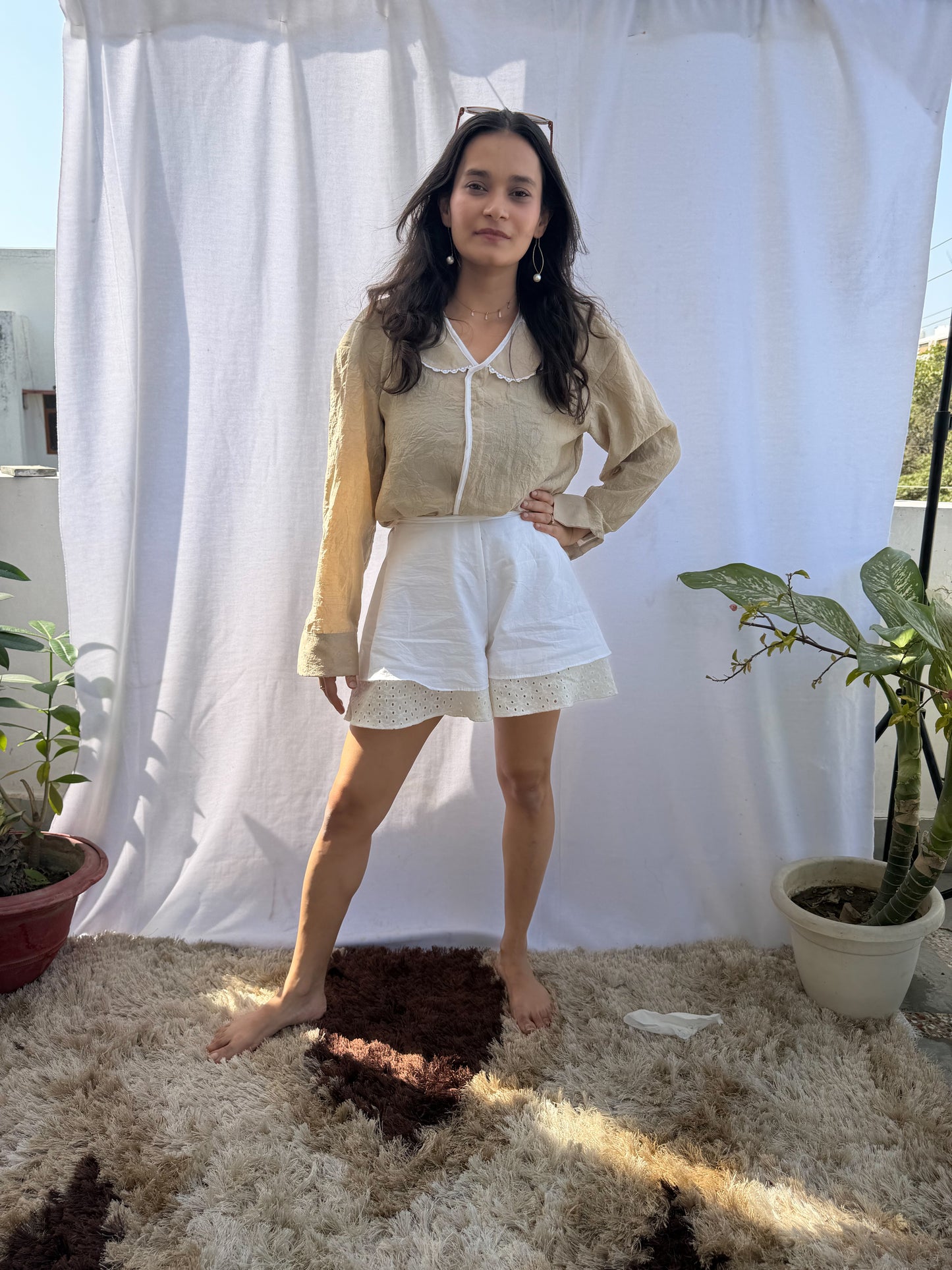 Beige Scalp Shirt Co-ord Set