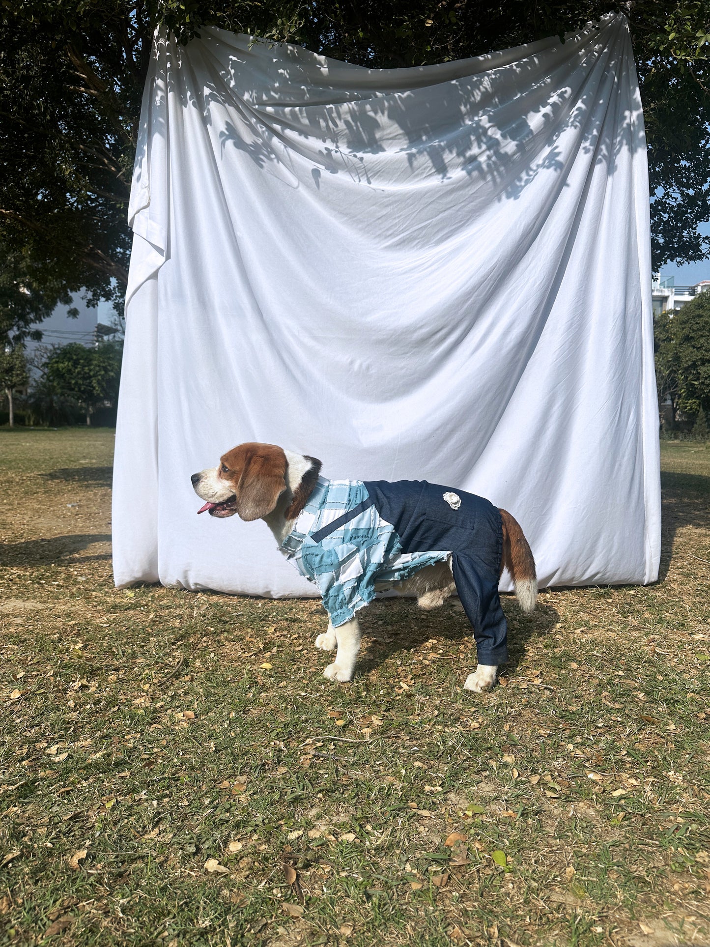 Denim Dungaree Romper