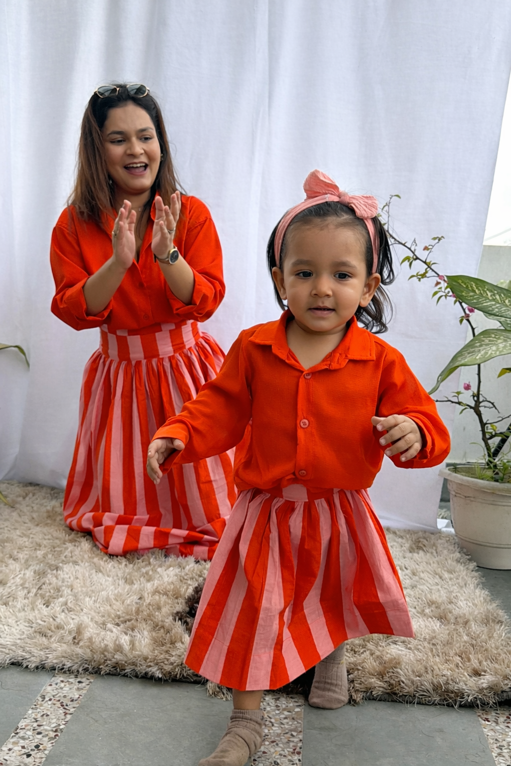 Orange Skirt Co-ord Twinning Set