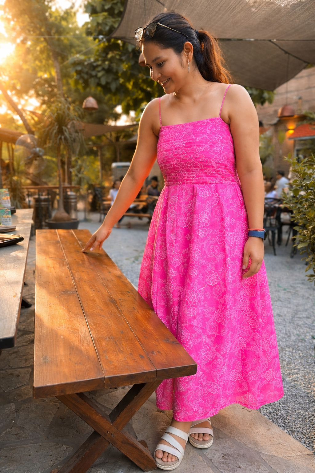 Pink Floral Dress Twinning Set