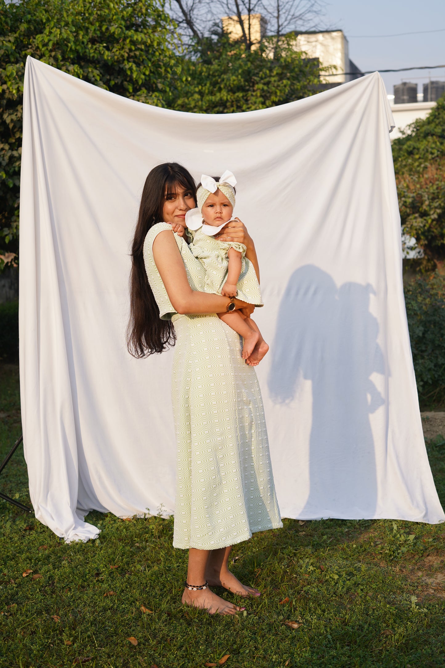 Green Dress Twinning Set