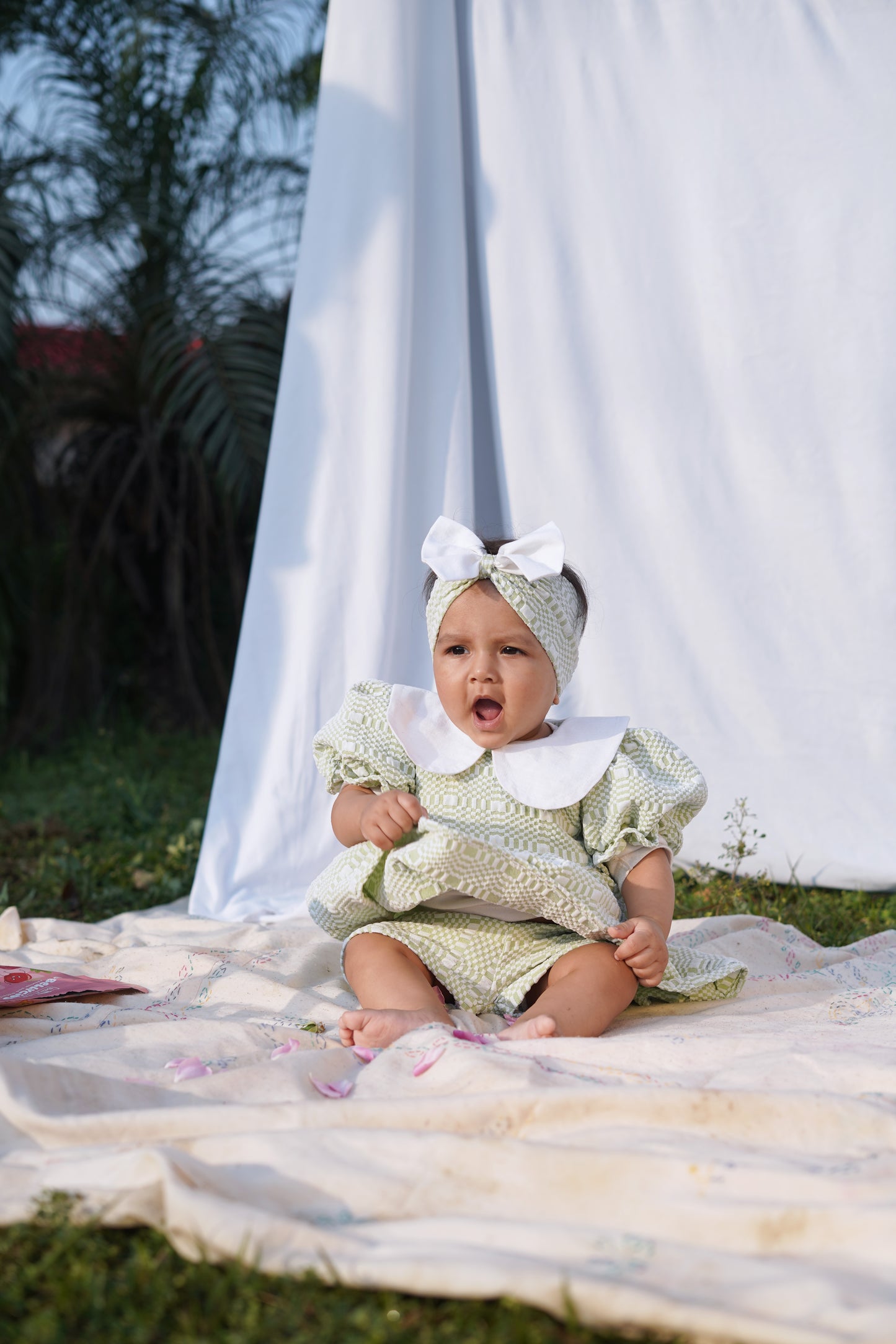 Green Tulip Dress with Underpants
