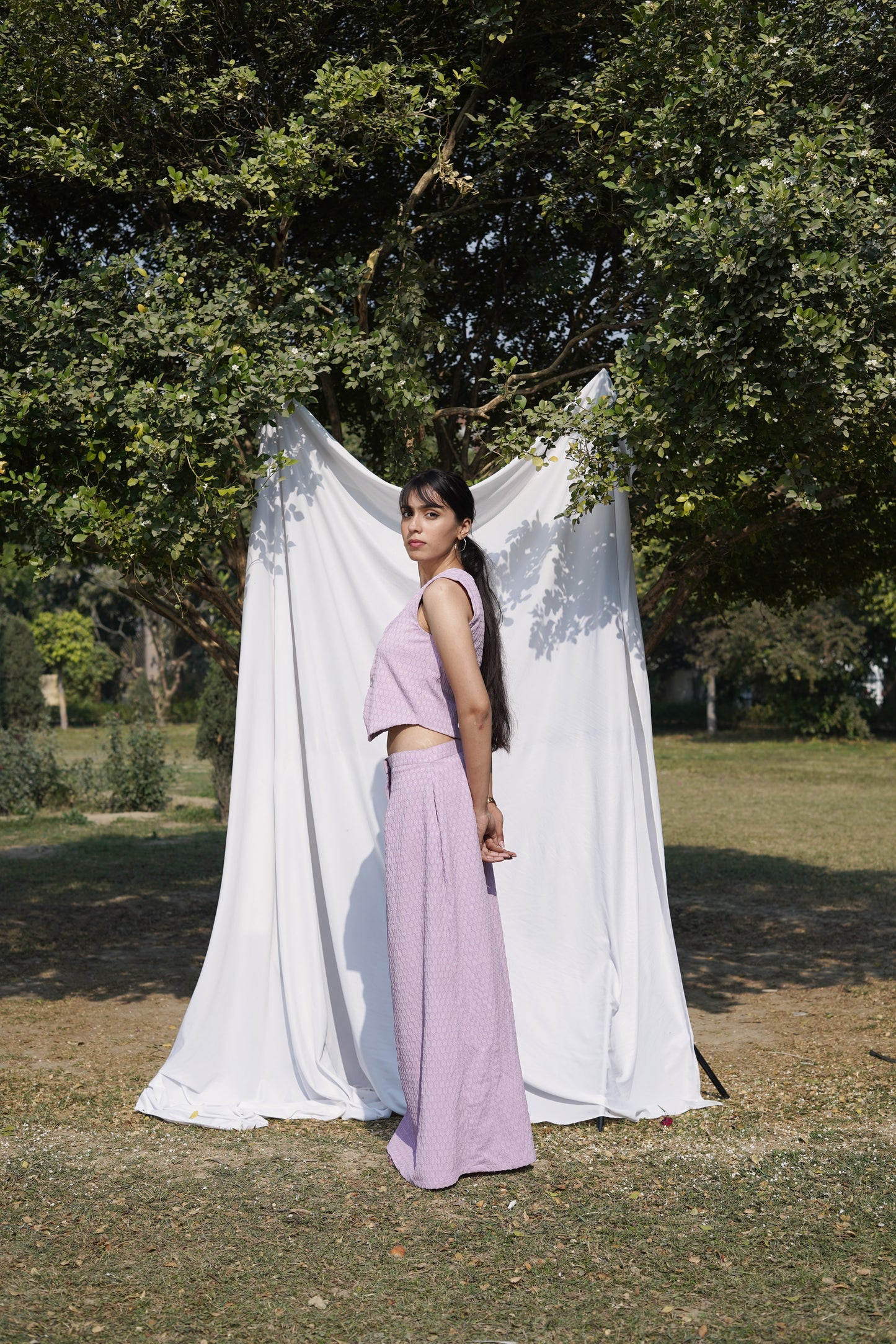 Lilac Vest Skirt Co-ord Set