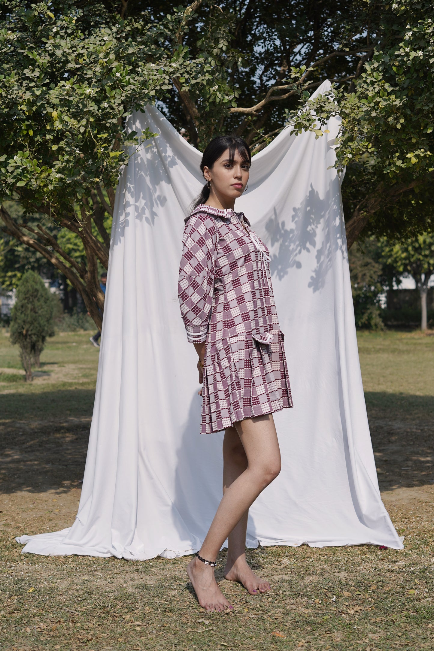 Red checked Mini Dress