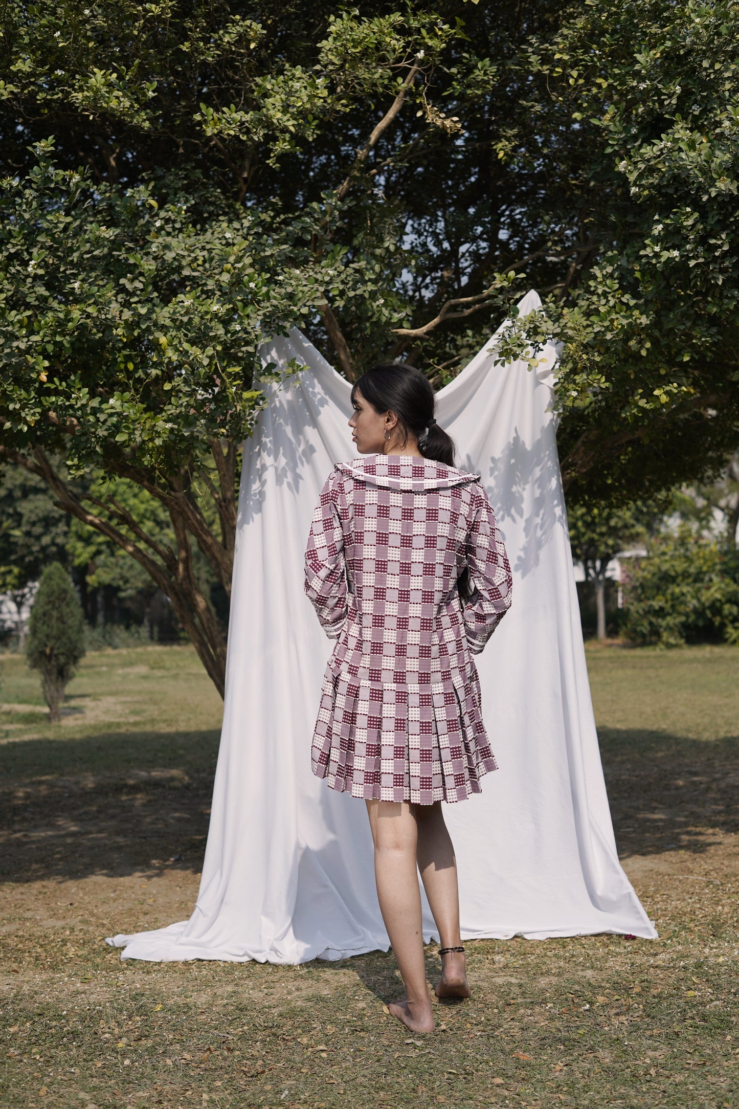 Red checked Mini Dress
