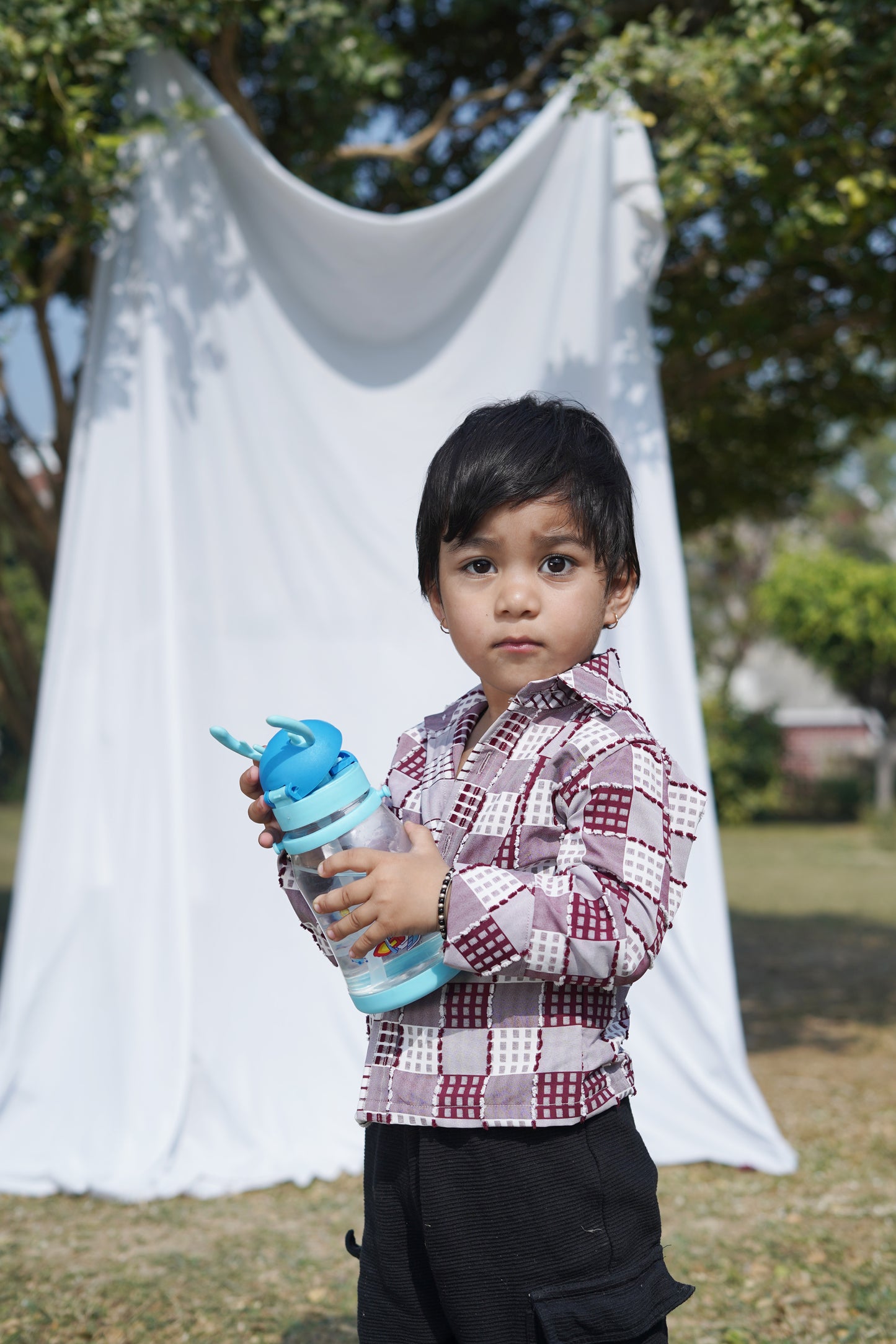 Red Checked Twinning Set