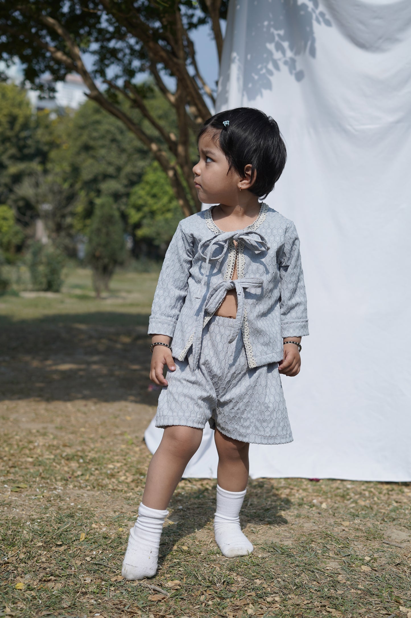 Grey Tie-Up Co-ord set