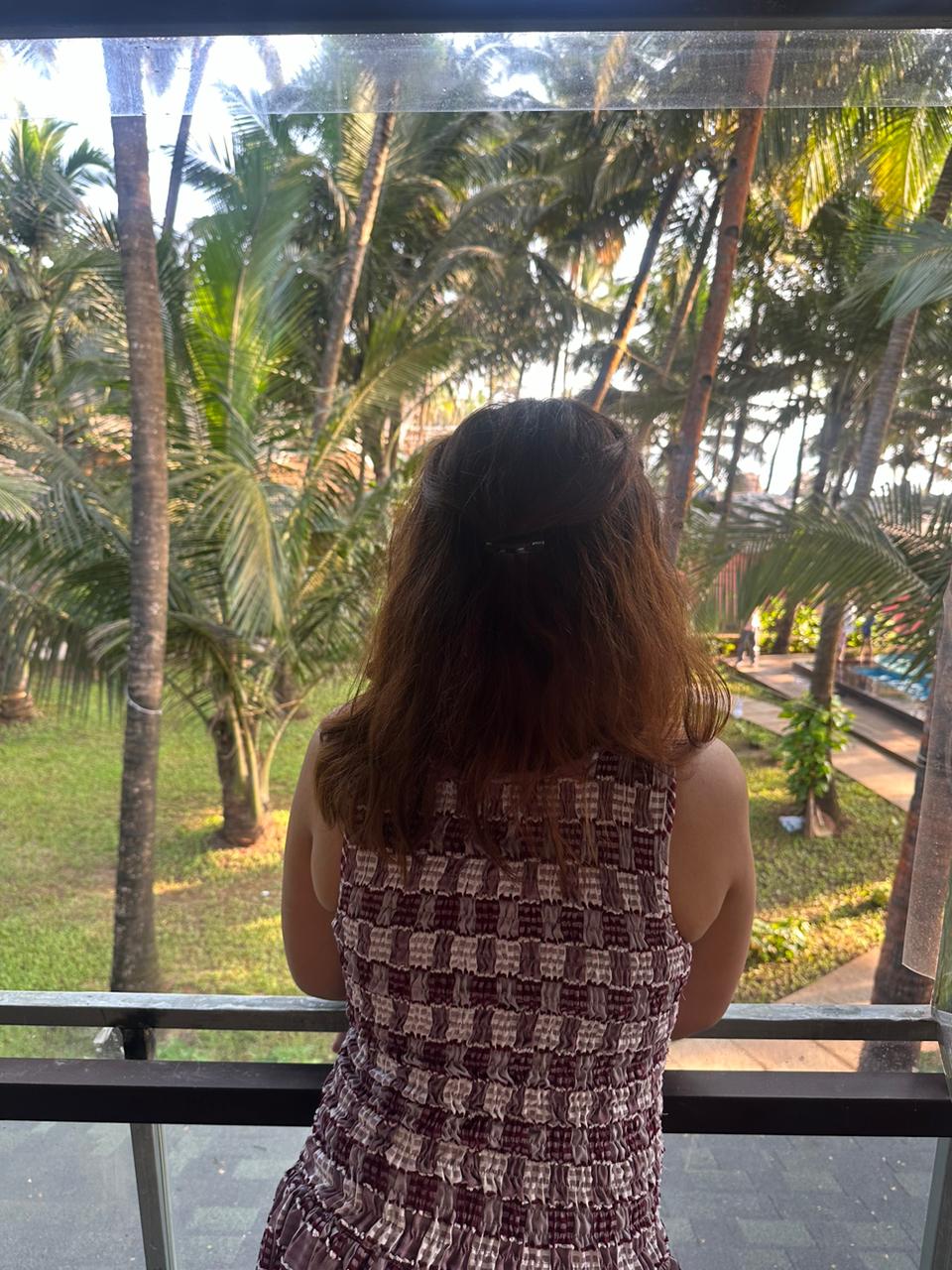 Red checked Rushed Dress