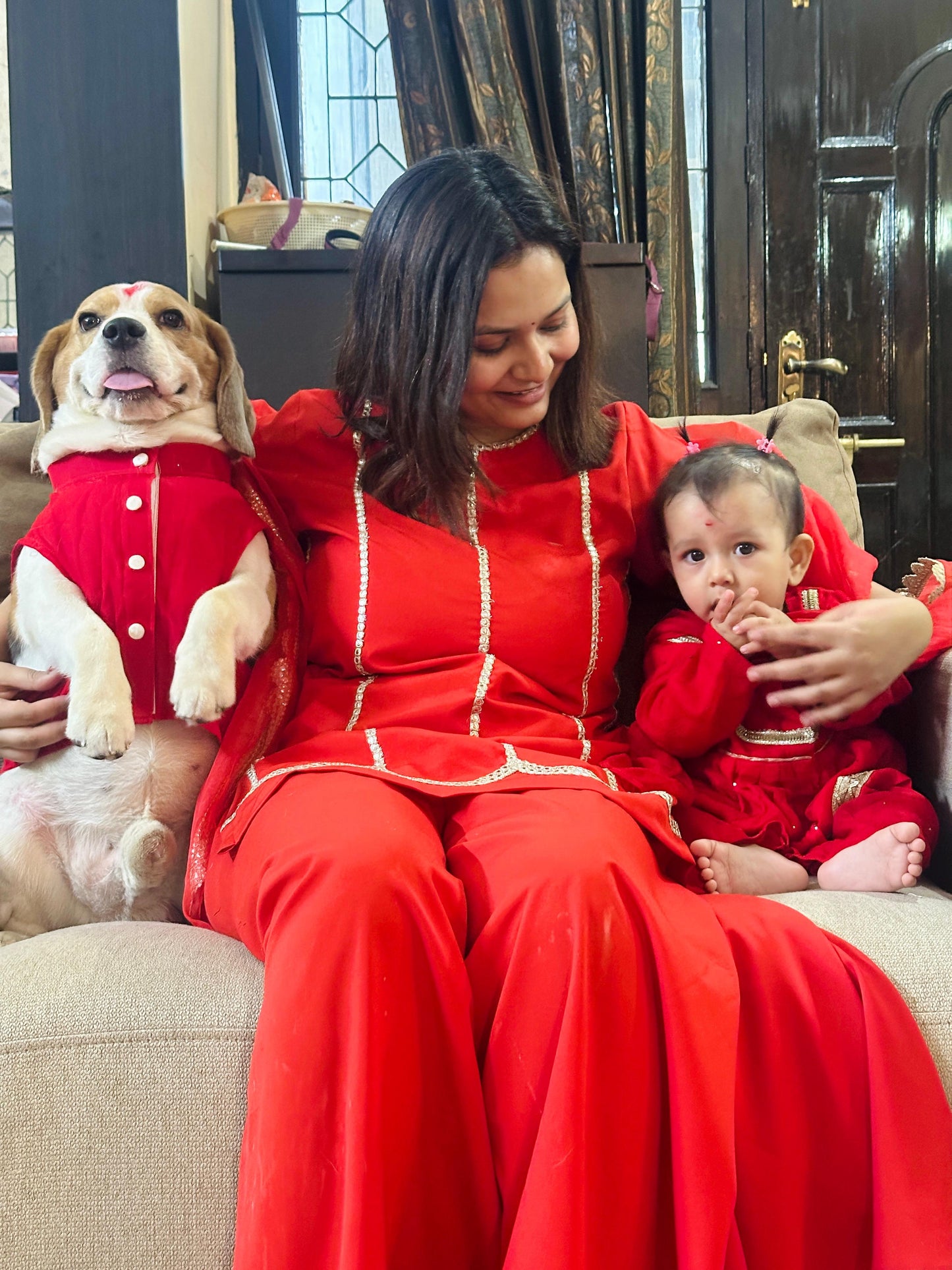 Red Pakistani Sharara Set