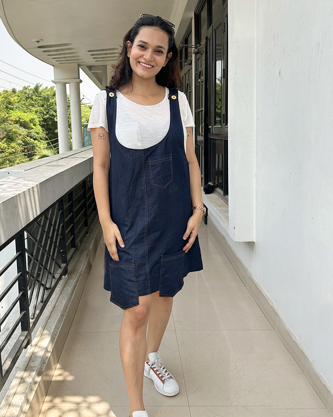 Denim Dungaree Dress