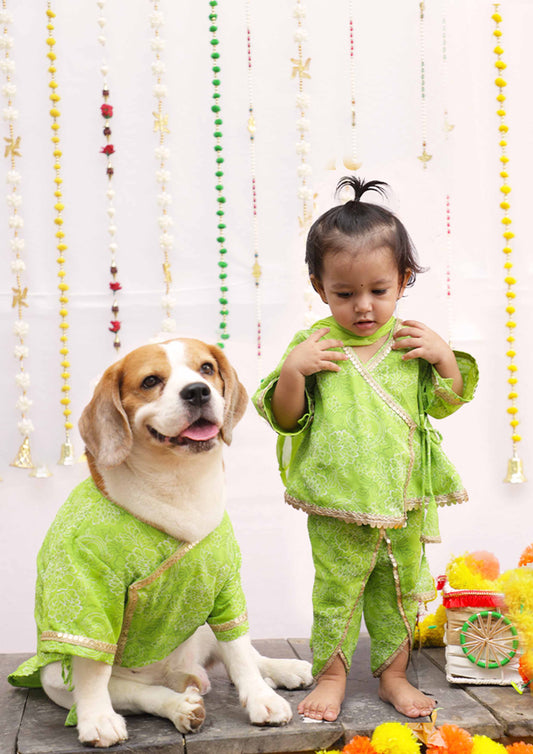 Green Floral Kurta Twinning set