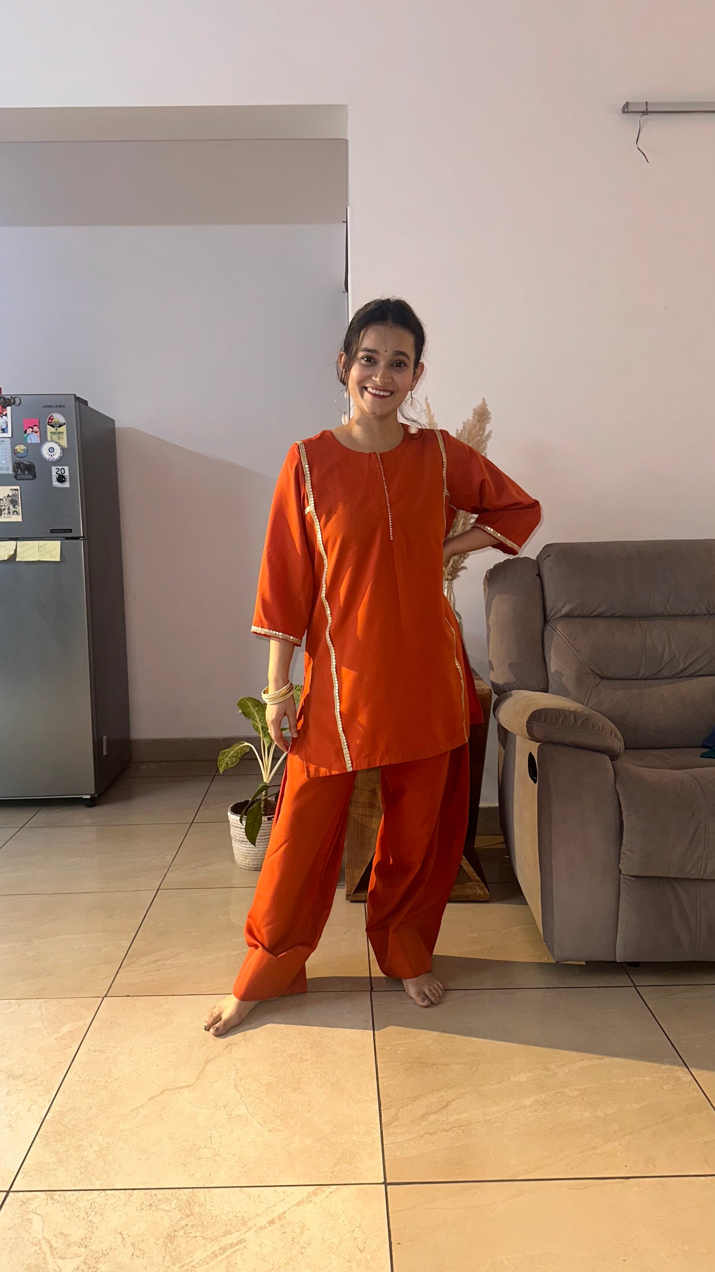 Rust Farshi Salwar Set