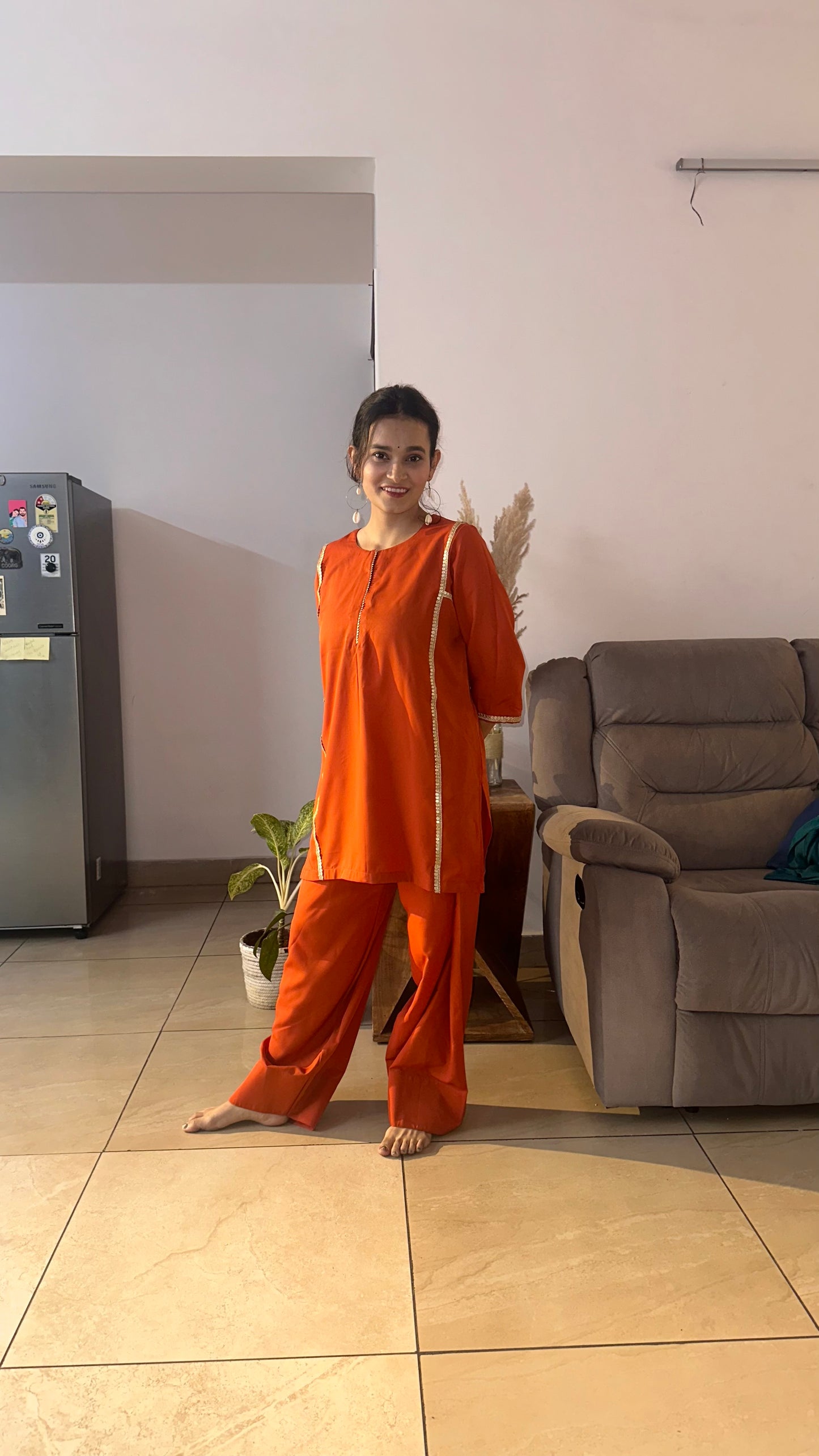 Rust Farshi Salwar Set