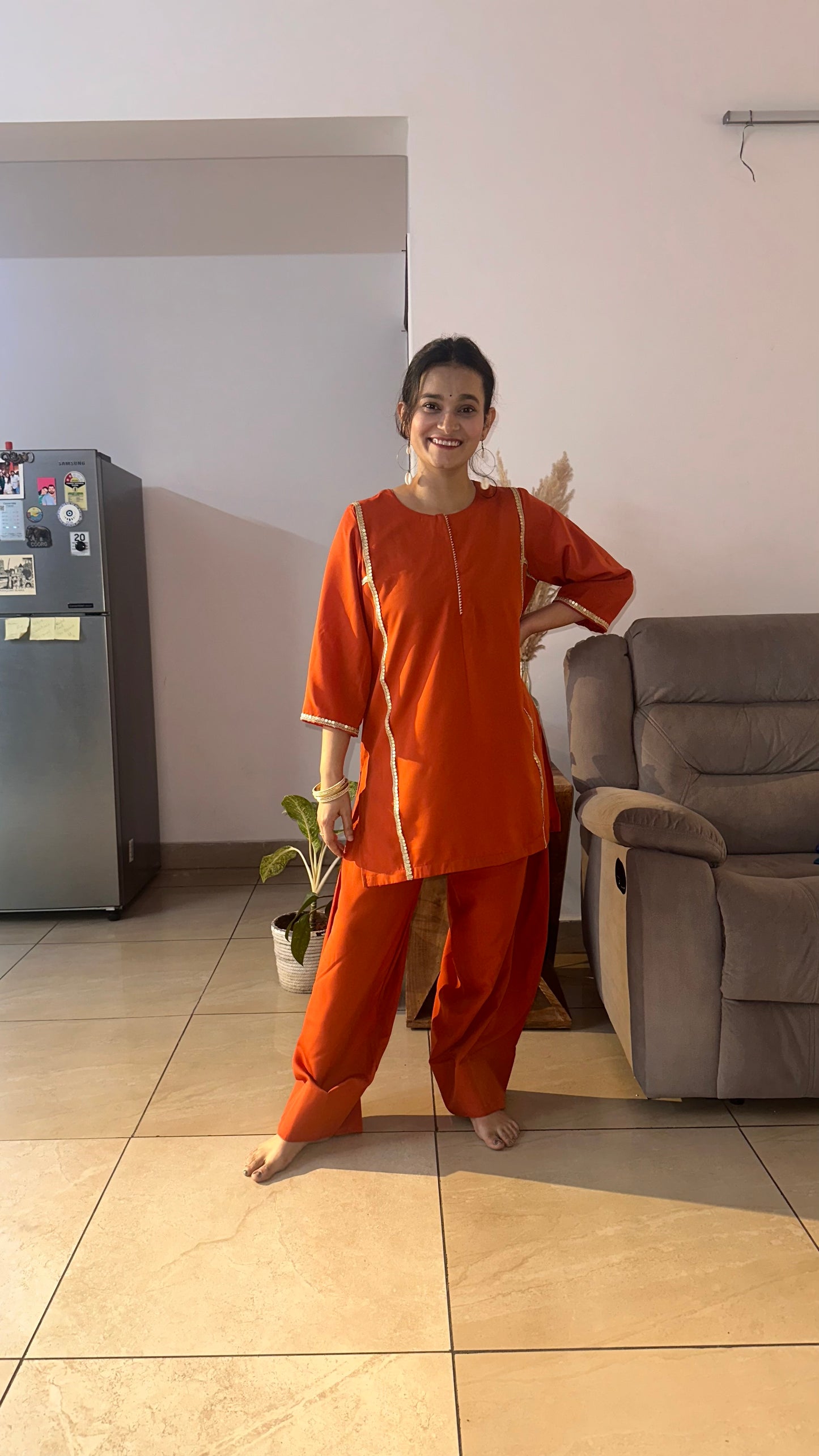 Rust Farshi Salwar Set