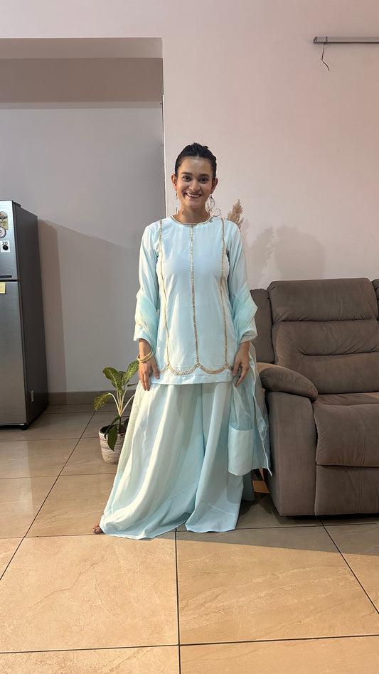 Powder Blue Pakistani Kurta Set